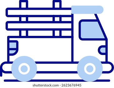 Pickup truck Line vector Icon Design