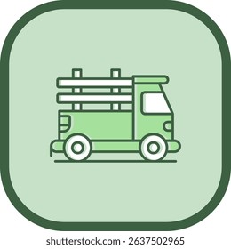 Pickup truck Line vector Icon Design