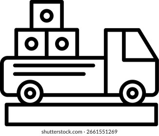 Pickup truck Line vector Icon Design