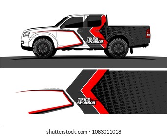pickup Truck livery Graphic vector. grunge background design for vehicle vinyl wrap