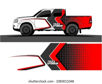 pickup Truck livery Graphic vector. grunge background design for vehicle vinyl wrap
