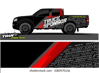 pickup truck livery Graphic vector. abstract grunge design for vehicle vinyl wrap background 