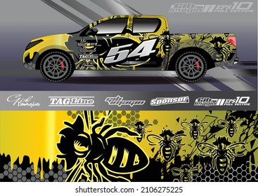 pickup Truck livery Graphic vector. abstract background design for vehicle vinyl wrap
