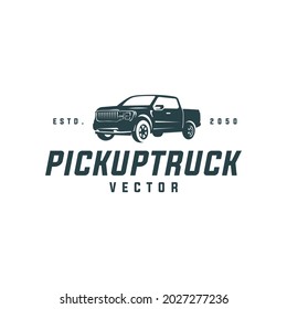 Pickup truck logo illustration vector