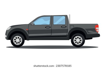 Pickup truck on white background