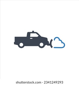 Pickup truck plowing snow icon