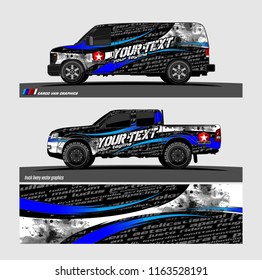 pickup Truck and van livery Graphic vector. grunge background design for vehicle decal vinyl wrap
