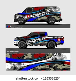 pickup Truck and van livery Graphic vector. grunge background design for vehicle decal vinyl wrap
