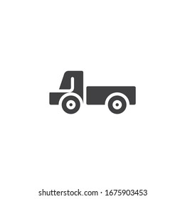 Pickup truck vector icon. filled flat sign for mobile concept and web design. Farmer truck glyph icon. Symbol, logo illustration. Vector graphics