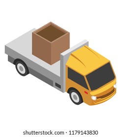 
Pickup Truck vector icon in flat design 
