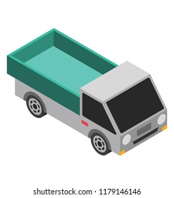 Pickup Truck vector icon in flat design 