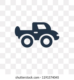 Pickup truck vector icon isolated on transparent background, Pickup truck transparency concept can be used web and mobile