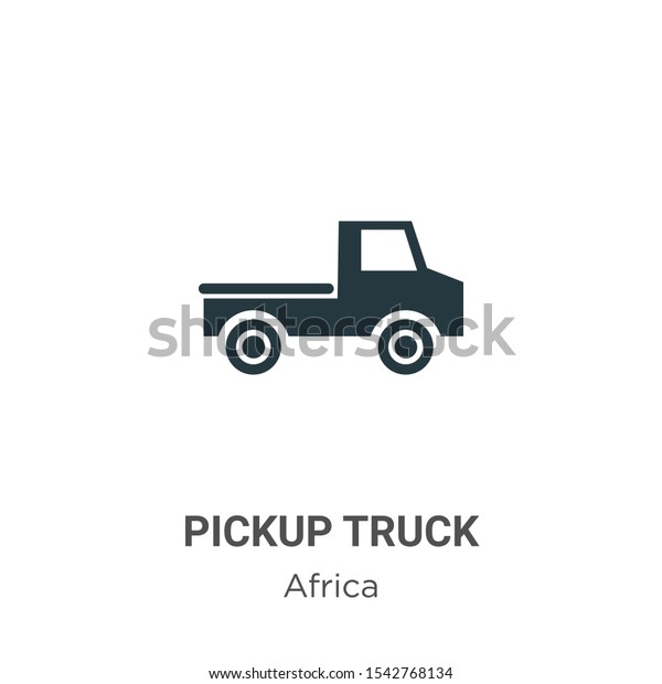 Pickup truck vector icon on white\
background. Flat vector pickup truck icon symbol sign from modern\
africa collection for mobile concept and web apps\
design.