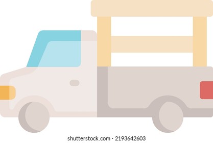 Pickup Truck Vector illustration icon in trendy flat style isolated on white background