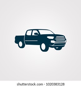 Pickup truck vector illustration. silhouette