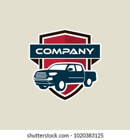 Pickup truck vector logo template. car badge vector
