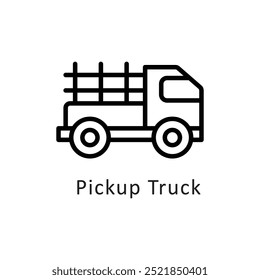Ilustración de estilo de icono de contorno de Vector de camioneta. Símbolo sobre fondo blanco EPS 10 Archivo