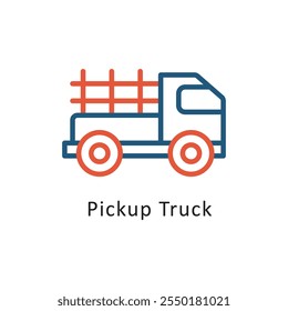 Vector de camioneta IconIcon de contorno de dos colores. Archivo Eps 10