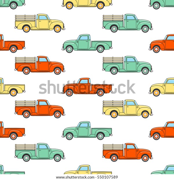 Pickup Truck Vintage Pattern Retro Pickup Stock Vector (Royalty Free) 550107589 | Shutterstock