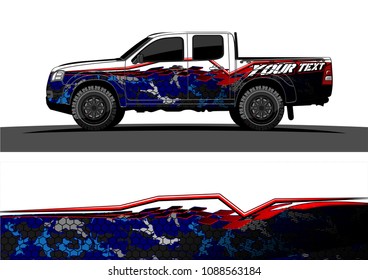 pickup truck wrap design vector. abstract background for vehicle vinyl branding
