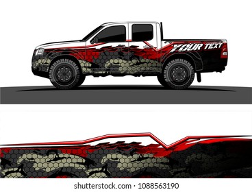 pickup truck wrap design vector. abstract background for vehicle vinyl branding

