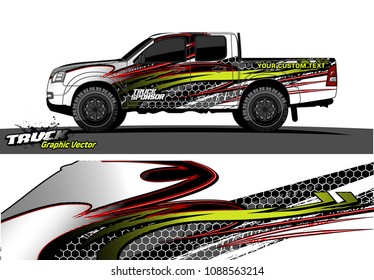 pickup truck wrap design vector. abstract background for vehicle vinyl branding
