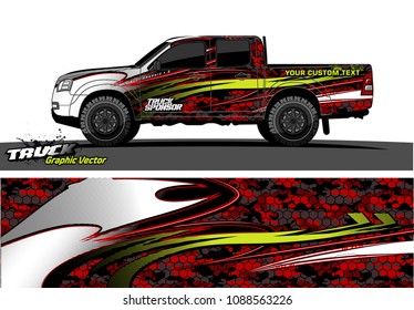 pickup truck wrap design vector. abstract background for vehicle vinyl branding