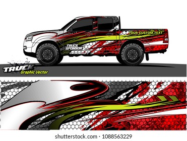pickup truck wrap design vector. abstract background for vehicle vinyl branding