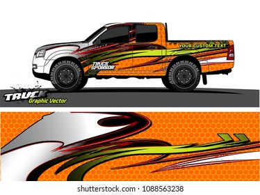 pickup truck wrap design vector. abstract background for vehicle vinyl branding