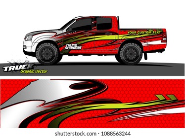 pickup truck wrap design vector. abstract background for vehicle vinyl branding