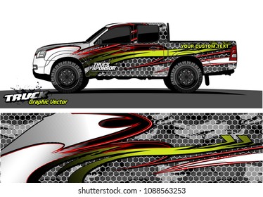 pickup truck wrap design vector. abstract background for vehicle vinyl branding
