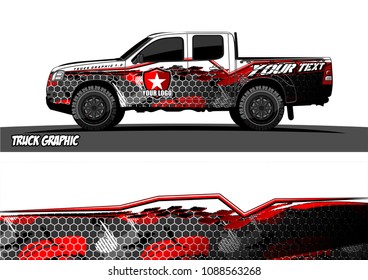 pickup truck wrap design vector. abstract background for vehicle vinyl branding