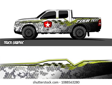 pickup truck wrap design vector. abstract background for vehicle vinyl branding