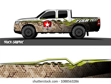 pickup truck wrap design vector. abstract background for vehicle vinyl branding