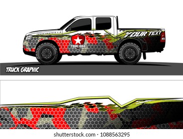 pickup truck wrap design vector. abstract background for vehicle vinyl branding