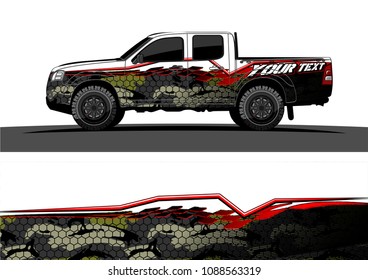 pickup truck wrap design vector. abstract background for vehicle vinyl branding
