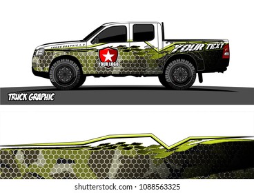 pickup truck wrap design vector. abstract background for vehicle vinyl branding