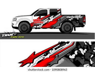 pickup Truck wrap design vector. 