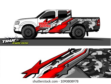 pickup Truck wrap design vector. 
