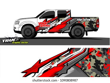 pickup Truck wrap design vector. 