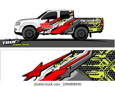 pickup Truck wrap design vector. 