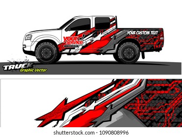 pickup Truck wrap design vector. 