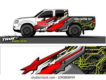pickup Truck wrap design vector. 
