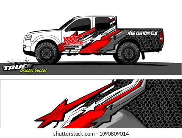 pickup Truck wrap design vector. 