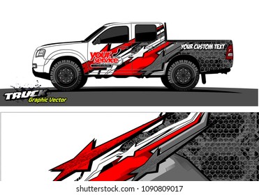 pickup Truck wrap design vector. 