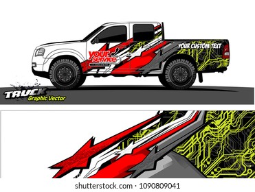 pickup Truck wrap design vector. 