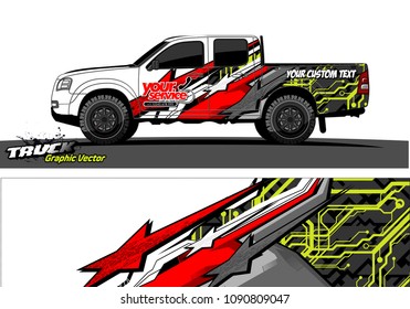 pickup Truck wrap design vector. 