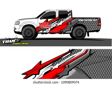 pickup Truck wrap design vector. 