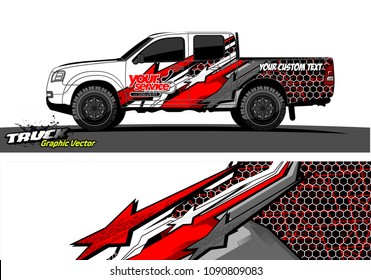 pickup Truck wrap design vector. 