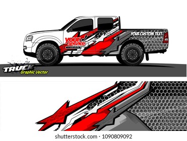 pickup Truck wrap design vector. 